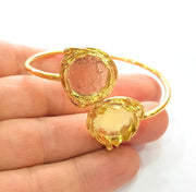 Gold Bangle Blanks Bracelet Blanks Cuff Blanks Adjustable Bracelet Blank Gold Plated Brass (15mm and 15mm Blanks ) G12609