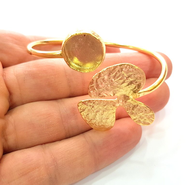 Gold Bangle Blanks Bracelet Blanks Cuff Blanks Adjustable Bracelet Blank Gold Plated Brass (13mm Blanks ) G12610