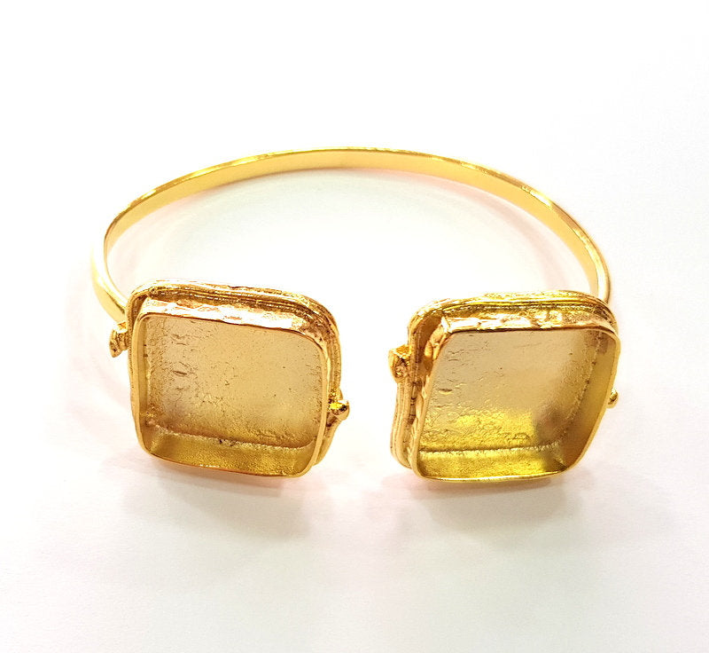 Gold Bangle Blanks Bracelet Blanks Cuff Blanks Adjustable Bracelet Blank Gold Plated Brass (20mm and 20mm Blanks ) G12611
