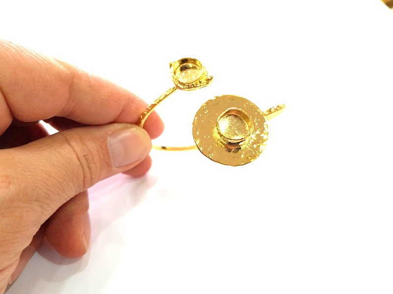 Gold Bangle Blanks Bracelet Blanks Cuff Blanks Adjustable Bracelet Blank Gold Plated Brass (10mm and 10mm Blanks ) G12613