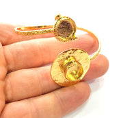Gold Bangle Blanks Bracelet Blanks Cuff Blanks Adjustable Bracelet Blank Gold Plated Brass (10mm and 10mm Blanks ) G12613