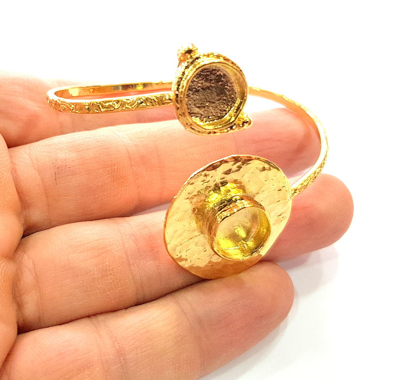 Gold Bangle Blanks Bracelet Blanks Cuff Blanks Adjustable Bracelet Blank Gold Plated Brass (10mm and 10mm Blanks ) G12613