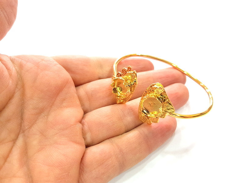 Gold Bangle Blanks Bracelet Blanks Cuff Blanks Adjustable Bracelet Blank Gold Plated Brass (12mm and 12mm Blanks ) G12617