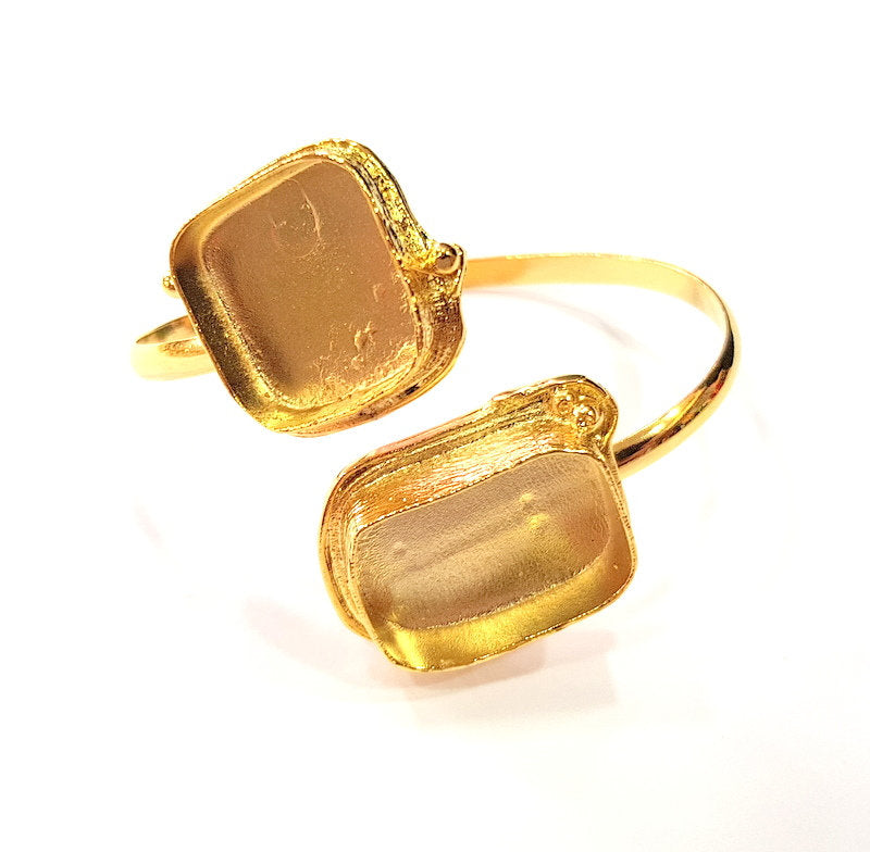 Gold Bangle Blanks Bracelet Blanks Cuff Blanks Adjustable Bracelet Blank Gold Plated Brass (25x18mm and 20x20mm Blanks ) G12619