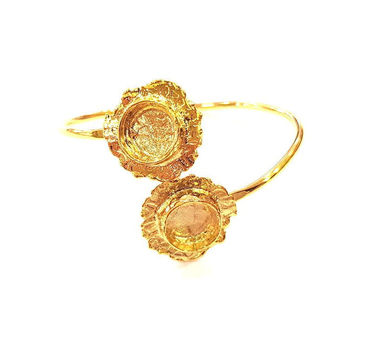 Gold Bangle Blanks Bracelet Blanks Cuff Blanks Adjustable Bracelet Blank Gold Plated Brass (13mm and 13mm Blanks ) G12621