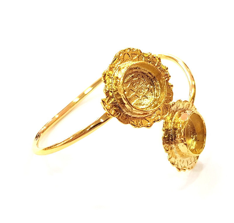 Gold Bangle Blanks Bracelet Blanks Cuff Blanks Adjustable Bracelet Blank Gold Plated Brass (13mm and 13mm Blanks ) G12621