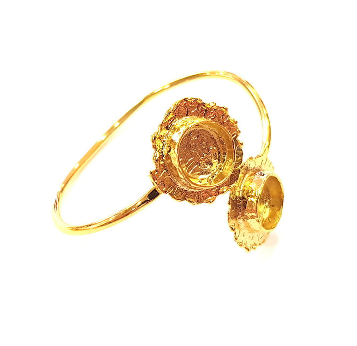 Gold Bangle Blanks Bracelet Blanks Cuff Blanks Adjustable Bracelet Blank Gold Plated Brass (13mm and 13mm Blanks ) G12621