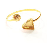Gold Bangle Blanks Bracelet Blanks Cuff Blanks Adjustable Bracelet Blank Gold Plated Brass (18x18mm Blanks ) G12622