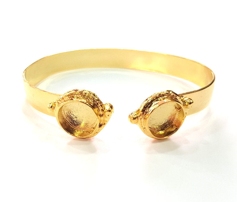 Gold Bangle Blanks Bracelet Blanks Cuff Blanks Adjustable Bracelet Blank Gold Plated Brass (10mm and 10mm Blanks ) G12625