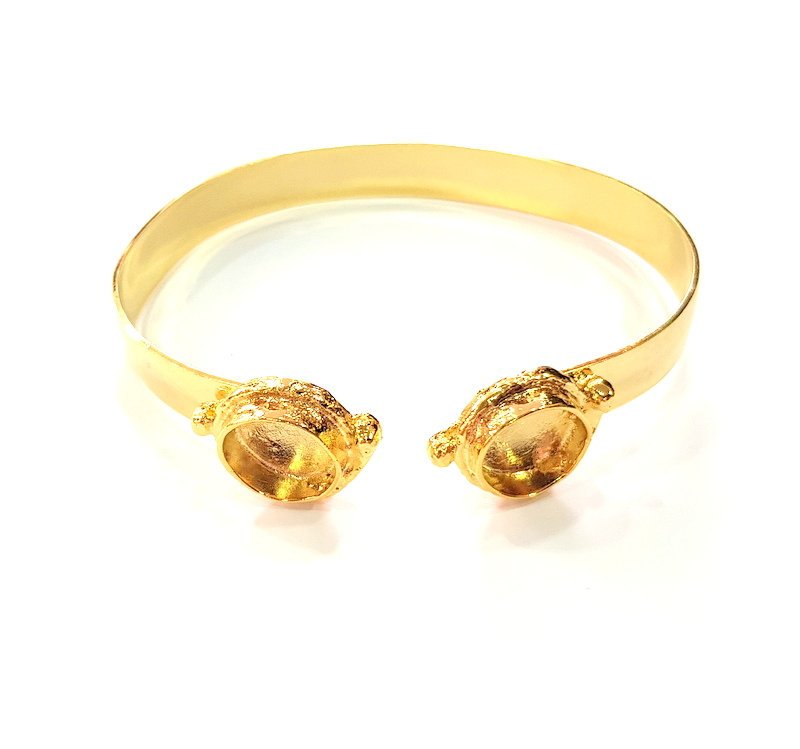 Gold Bangle Blanks Bracelet Blanks Cuff Blanks Adjustable Bracelet Blank Gold Plated Brass (10mm and 10mm Blanks ) G12625