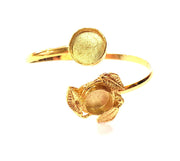 Gold Bangle Blanks Bracelet Blanks Cuff Blanks Adjustable Bracelet Blank Gold Plated Brass (13mm and 10mm Blanks ) G12626