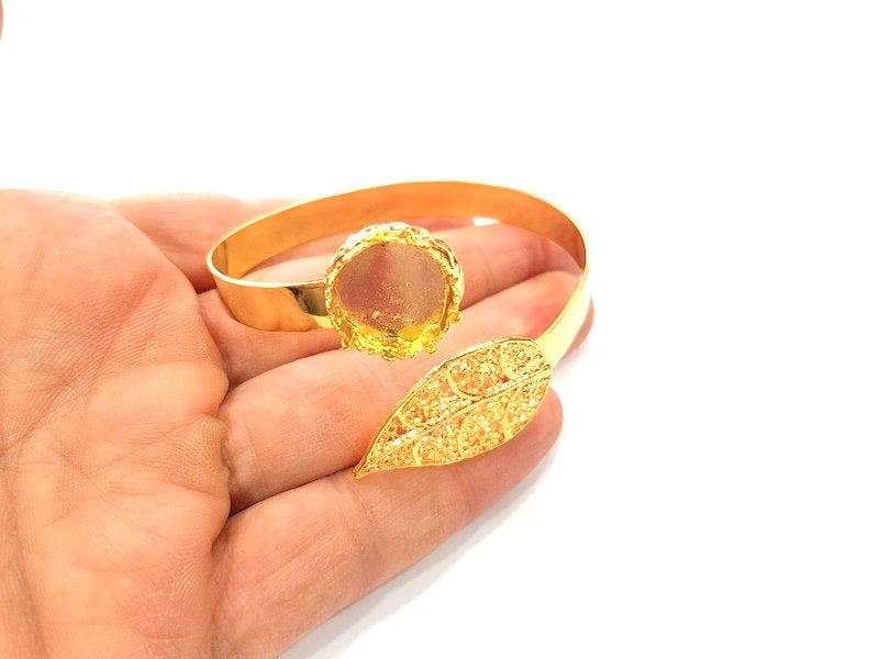 Gold Bangle Blanks Bracelet Blanks Cuff Blanks Adjustable Bracelet Blank Gold Plated Brass (16mm Blanks ) G17047