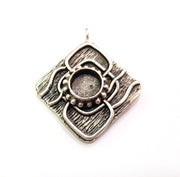Silver Pendant Blank Bezel Base Setting Necklace Blank Resin Blank Mountings Antique Silver Plated Brass ( 10mm )  G12654