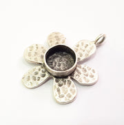 Silver Pendant Blank Resin Blank Mosaic Base Blank inlay Blank Necklace Blank Mountings Antique Silver Plated Brass (10mm blank )  G12656