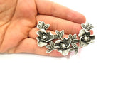 Leaf Pendant Silver Pendant Antique Silver Plated Metal (77x44mm) G16680