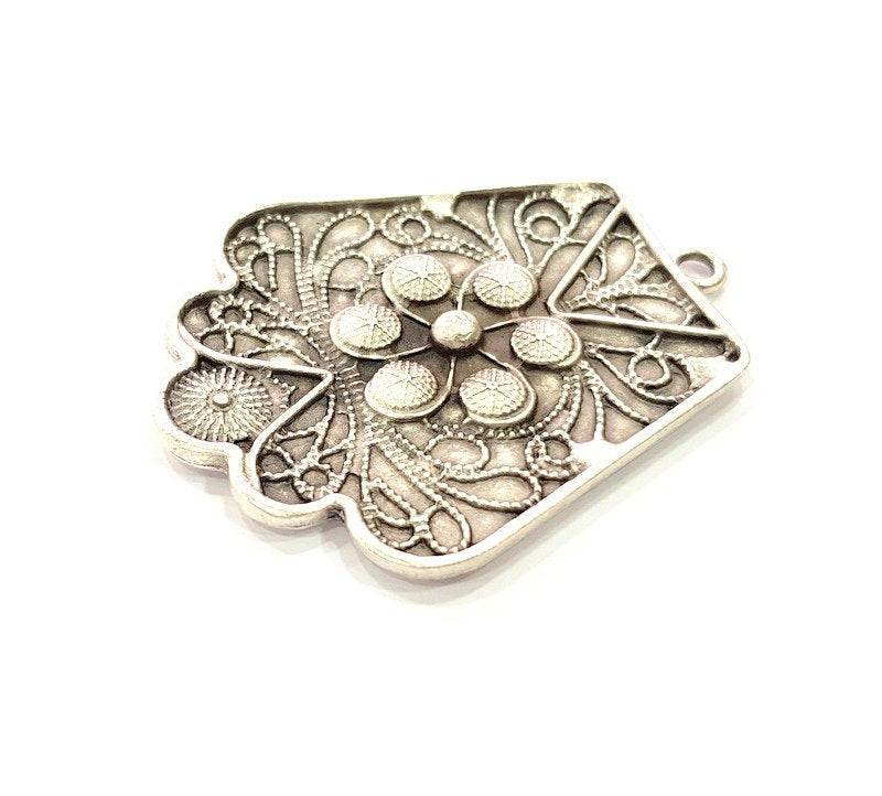 Silver Pendant Antique Silver Plated Metal (55x45mm) G13626