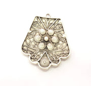 Silver Pendant Antique Silver Plated Metal (55x45mm) G13626