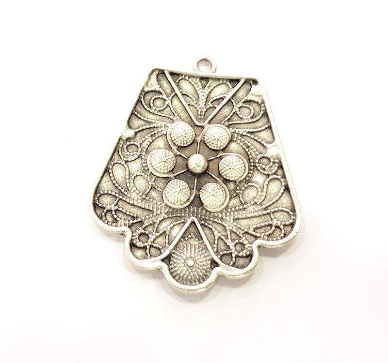 Silver Pendant Antique Silver Plated Metal (55x45mm) G13626
