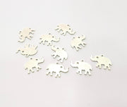 20 Elephant Charm Silver Charms Antique Silver Plated Brass (16x11mm) G13627