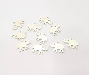 20 Elephant Charm Silver Charms Antique Silver Plated Brass (16x11mm) G13627