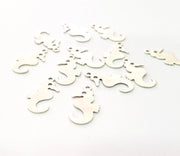 20 Seahorse Charm Silver Charms Antique Silver Plated Brass (17x9mm) G13629