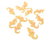 10 Seahorse Charms Gold Plated Charms Gold Plated Brass (17x9mm)  G13642