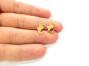 10 Seahorse Charms Gold Plated Charms Gold Plated Brass (17x9mm)  G13642