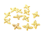 10 Bee Charm Shiny Gold Plated Charm Gold Plated Metal (17x13mm)  G13646