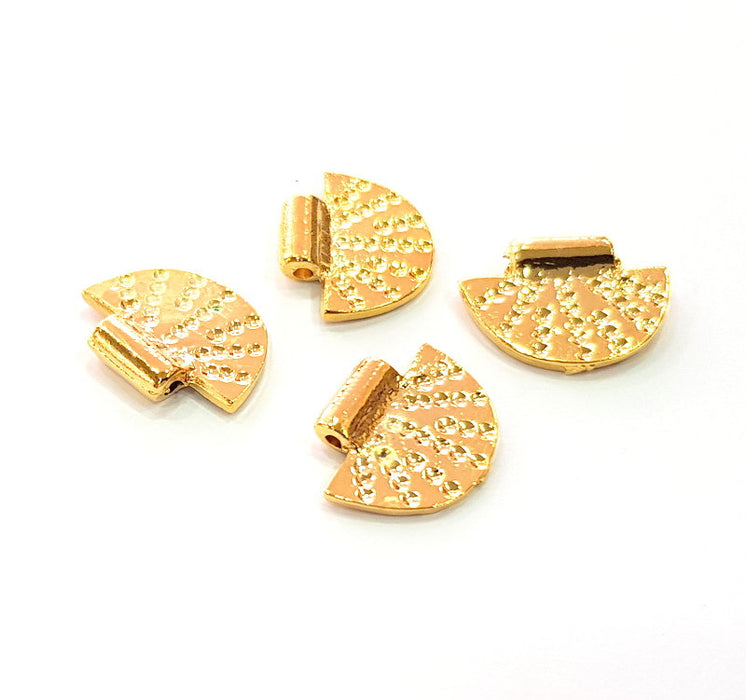 4 Shiny Gold Plated Charm Gold Plated Metal (18x14mm)  G13647