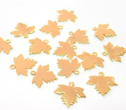 10 Leaf Bird Charms Gold Plated Charms Gold Plated Brass (14x13mm)  G13651