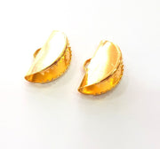 2 Cord End Findings , Gold Plated Brass 25x14mm  G13652