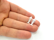 20 Fishbone Charm Silver Charms Antique Silver Plated Brass (20x7 mm) G13654