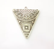 Triangle Pendant Silver Pendant Antique Silver Plated Metal (60x51mm) G14386