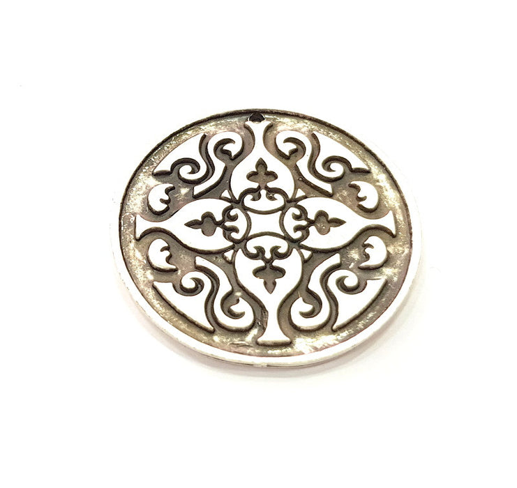 Silver Pendant Antique Silver Plated Metal (42mm) G13661