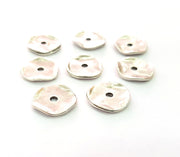 10 Silver Disc Findings Antique Silver Plated Round Connector (13mm)  G13662