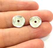 10 Silver Disc Findings Antique Silver Plated Round Connector (13mm)  G13662