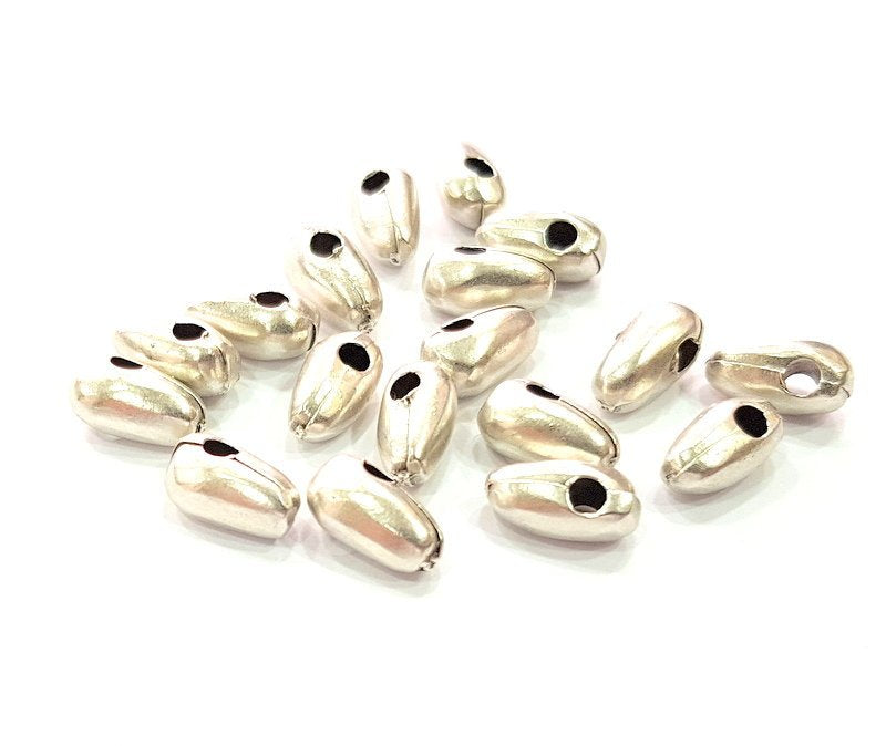 6 Acorn Charm Silver Charms Antique Silver Plated Metal (13x6mm) G13663