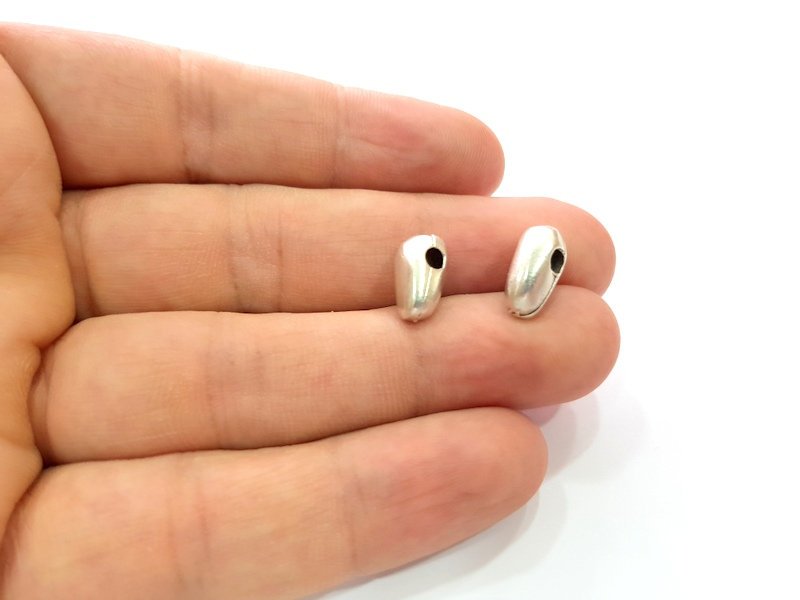 6 Acorn Charm Silver Charms Antique Silver Plated Metal (13x6mm) G13663