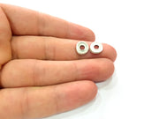 10 Silver Disc Findings Antique Silver Plated Round Connector (10mm)  G13665