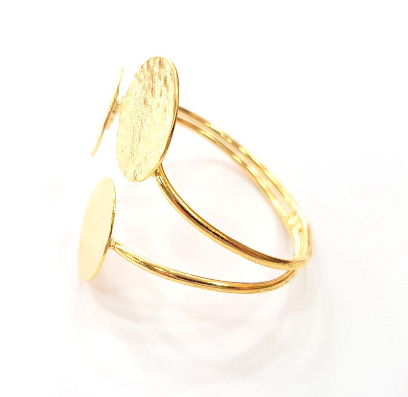 Gold Bangle Blanks Bracelet Blanks Cuff Blanks Adjustable Bracelet Blank Gold Plated Brass (23 mm Blanks ) G12674