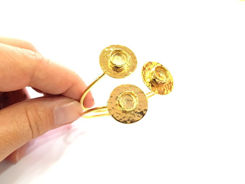Gold Bangle Blanks Bracelet Blanks Cuff Blanks Adjustable Bracelet Blank Gold Plated Brass (10 mm Blanks ) G12676