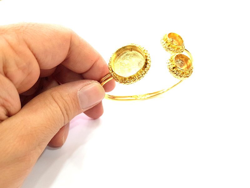 Gold Bangle Blanks Bracelet Blanks Cuff Blanks Adjustable Bracelet Blank Gold Plated Brass (20mm and 10mm Blanks ) G12677