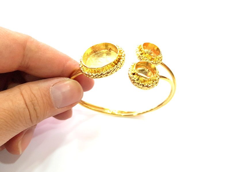 Gold Bangle Blanks Bracelet Blanks Cuff Blanks Adjustable Bracelet Blank Gold Plated Brass (20mm and 10mm Blanks ) G12677