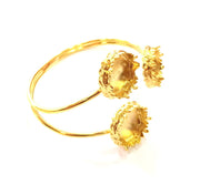 Gold Bangle Blanks Bracelet Blanks Cuff Blanks Adjustable Bracelet Blank Gold Plated Brass (16 mm Blanks ) G12678