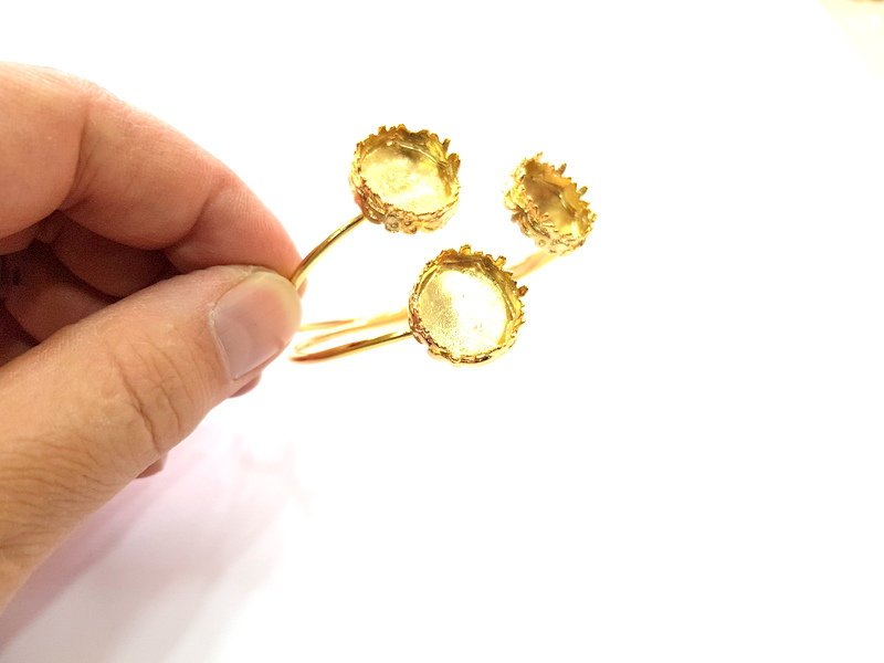 Gold Bangle Blanks Bracelet Blanks Cuff Blanks Adjustable Bracelet Blank Gold Plated Brass (16 mm Blanks ) G12678