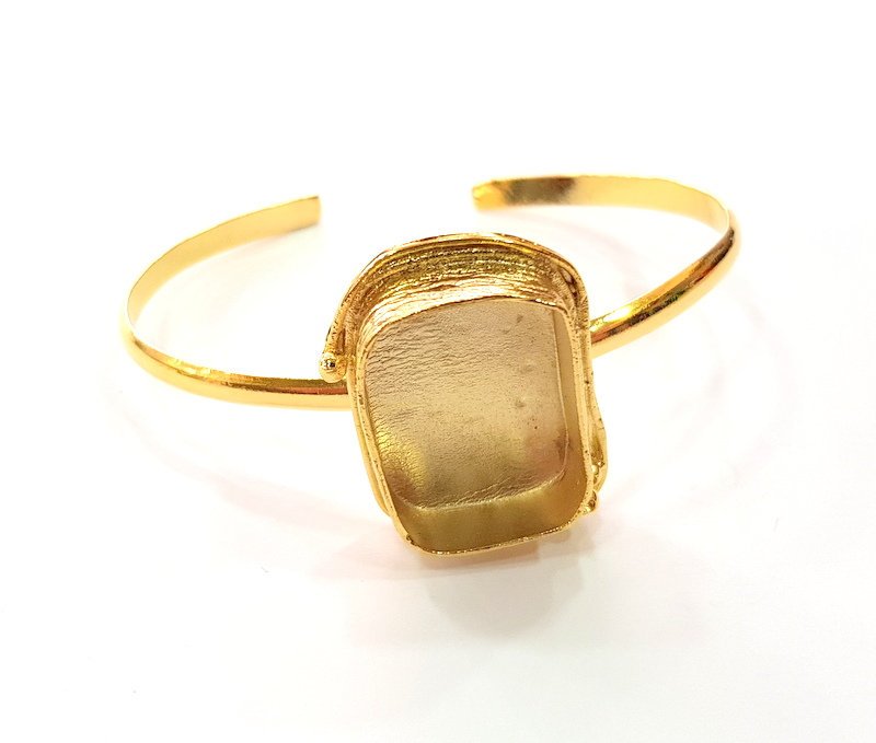 Gold Bangle Blanks Bracelet Blanks Cuff Blanks Adjustable Bracelet Blank Gold Plated Brass (25x18 mm Blanks ) G12680