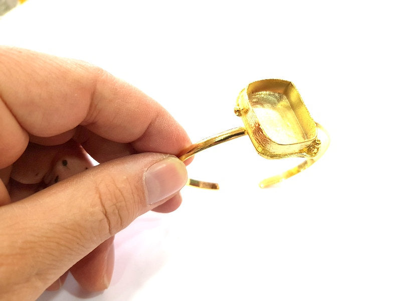 Gold Bangle Blanks Bracelet Blanks Cuff Blanks Adjustable Bracelet Blank Gold Plated Brass (25x18 mm Blanks ) G12680