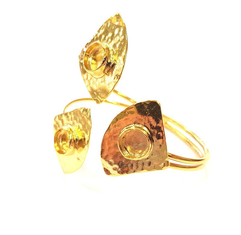 Gold Bangle Blanks Bracelet Blanks Cuff Blanks Adjustable Bracelet Blank Gold Plated Brass (10 mm Blanks ) G12682