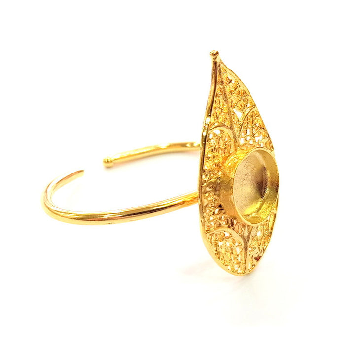 Gold Bangle Blanks Bracelet Blanks Cuff Blanks Adjustable Bracelet Blank Gold Plated Brass (16 mm Blanks ) G12689