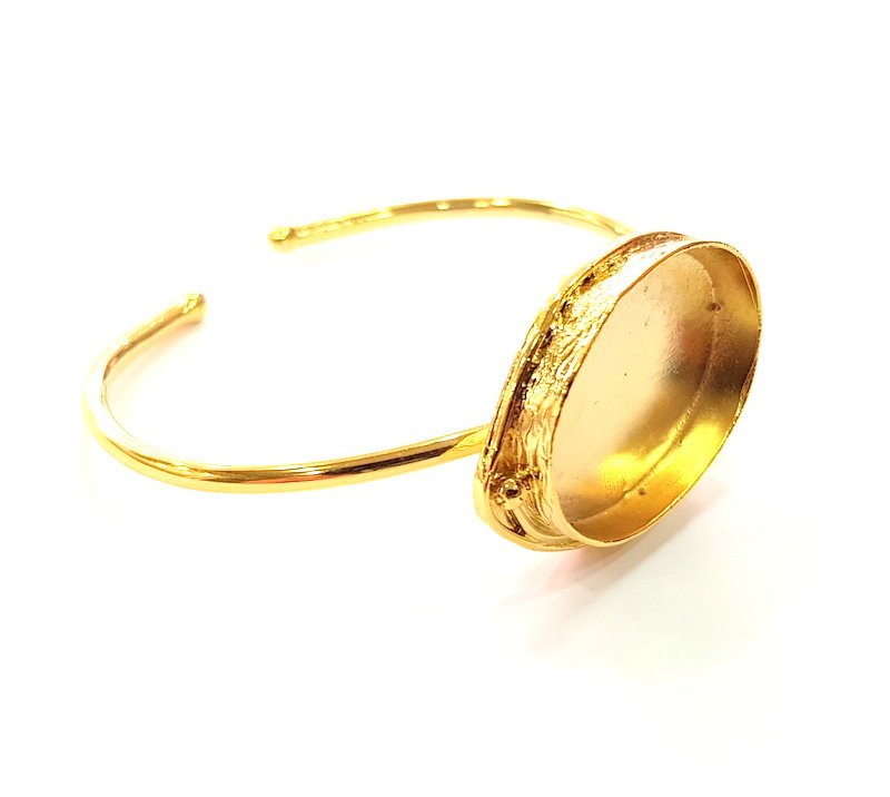 Gold Bangle Blanks Bracelet Blanks Cuff Blanks Adjustable Bracelet Blank Gold Plated Brass (30x22 mm Blanks ) G12691